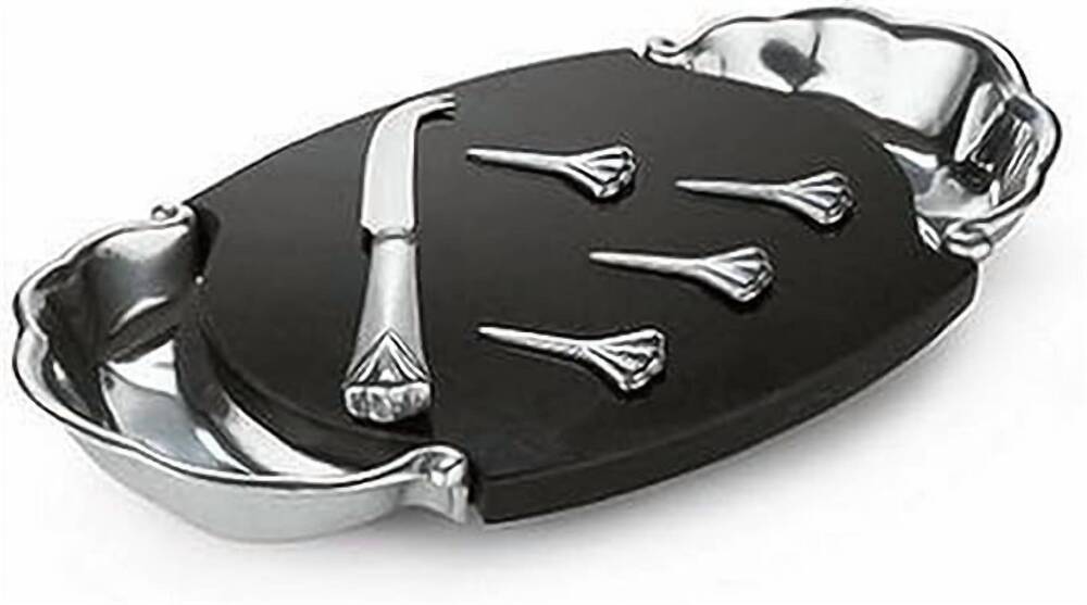 NEW LENOX butlers pantry cheese and biscuit server in silver